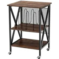 Coast Storage Cabinet - 2 Steckdosen & USB-Anschlüsse - bis zu 250 Teller - 52 x 45 x 75 cm - Braun