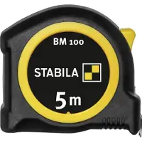 Stabila Taschenbandmaß BM 100, 5 m, 1000er Skala, metrisch