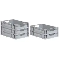 Proregal SparSet 5x Eurobox NextGen Economy, Griffe offen, HxBxT 12x40x60cm, 23 Liter, Eurobehälter, Box, Transportbehälter