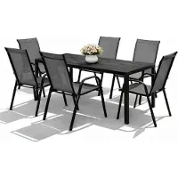 Mojawo Gartengarnitur Sitzgarnitur 7-teilig 150x90cm Non-Wood