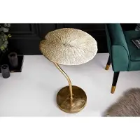 Invicta Handgearbeiteter Beistelltisch LEAF 40cm gold im filigranen Blatt Design