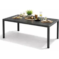 Mojawo XL Non-Wood Gartentisch Outdoortisch Aluminium Anthrazit / Grau 180x90cm
