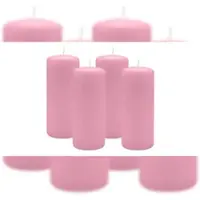 Kopschitz Kerzen 4er Set Stumpenkerzen/Adventskranzkerzen Rosa Ø 60 x 120 mm