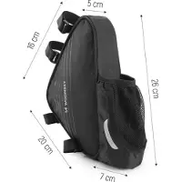 Wozinsky WBB23BK, Rahmen, Fahrradtasche, Nylon, Schwarz, 1,5 l, 260 mm