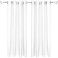Arsvita 2er Pack Gardine Blickdicht Alessia mit Ösen 140x145cm weiß