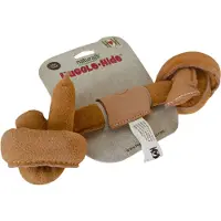 HuggleHounds Naturals geknoteter Kauknochen aus Leder für den Hund