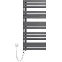 Emke Elektrischer Handtuchwärmer mit Heizstab und Timer, Anthrazit 1320x600mm 800W