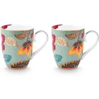 Pip studio Tasse Home Mug Large Blooming Tales Fantasy Blue (2er Set)