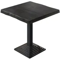 GGM Möbel PPY | Bistro Baumkanten Tisch | Quadratisch | 60 x 60 x 81 cm | Wenge Schwarz / Schwarz