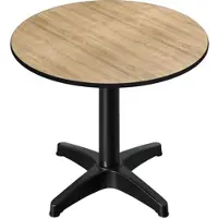 GGM Möbel CPBL | HPL Bistro Tisch | Ø:H 70 x 78 cm | Eiche / Aluminium | Klappbar + Zusatzgewicht | Rund