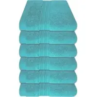 Dyckhoff Waschlappen Siena Set, aqua, 30 x 30 cm, Seiftuch, aus 100% Baumwolle, 500 g/m2, 6 Stück