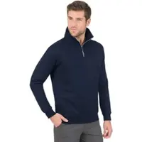Trigema Sweatshirt "Sweatshirt mit Reißverschluss", Damen, Gr. L, blau (navy), Sweatware, 70% Baumwolle, 30% Polyester, Basic, lang, ohne Ausschnitt, Sweatshirts Sweatshirt
