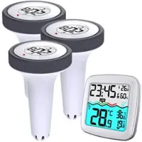 INFACTORY 3er-Set digitale Teich- & Pool-Thermometer inkl. Funk-Empfänger, IP67