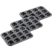 Autre Antihaftbeschichtetes Backblech für 12 Muffins mit Ø 7 cm, 3er-Set