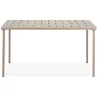 Idimex Gartentisch AZALEA 140x80cm, champagner - Outdoor Tisch wetterfest für Garten Balkon & Terrasse, Terrassentisch für 6 Personen, Stabil & pflegeleicht Tisch für draußen