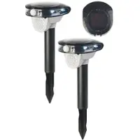 ROYAL GARDINEER 2er-Set Solar-Vogelschreck mit Bewegungssensor & LED-Blitzlicht, 95 dB