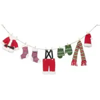 INFACTORY Weihnachts-Deko-Girlande "Weihnachtsmann-Wäscheleine", 140 cm