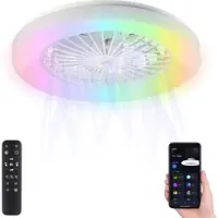 Sichler Haushaltsgeräte 2in1-WLAN-Deckenleuchte & Ventilator, RGB-CCT-LEDs, 30W, 1.250 lm, App