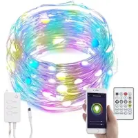 Autre RGB-LED-Lichterdraht mit Musik-Steuerung, WLAN und App, USB, 10 m