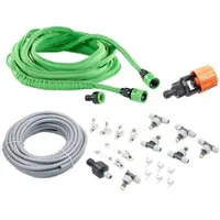ROYAL GARDINEER Wasserzerstäuber-Set mit dehnbarem Gartenschlauch & Wasserhahn-Adapter