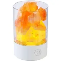 Lunartec RGB-LED-Tischleuchte mit natürlichen Salzkristallen, 7 Farben, USB, 3W