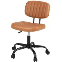 Costway Ergonomischer Drehstuhl mit Rollen Höhenverstellbar Braun