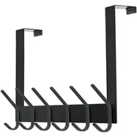 TOJ Living Türgarderobe – 12 Haken – 43 cm – Edelstahl – matt schwarz – Über-Tür