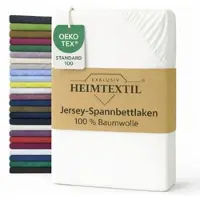EXKLUSIV HEIMTEXTIL Jersey Spannbettlaken 60 x 120 - 70 x 140 cm Weiss