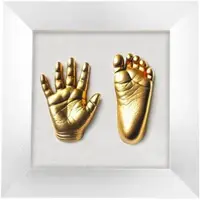 Your Design 3D-Abform-Set für Baby-Hand- & Fußabdruck mit Holzrahmen, 24 x 24 cm