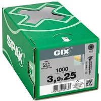 Spax Gix-A Trompetenkopf H2 Feingewinde Phosphatiert