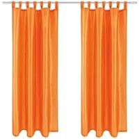 Arsvita 2er Pack Gardine Blickdicht Alessia mit Schlaufen 140 cm x 245 cm Orange