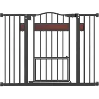 Costway Türschutzgitter Hunde 76 cm Hoch Schwarz 74-104 cm
