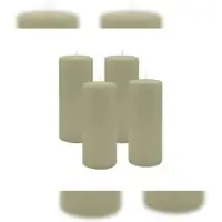 Kopschitz Kerzen 4er Set Stumpenkerzen/Adventskranzkerzen Antik Grün Ø 50 x 200 mm