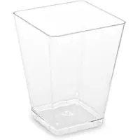 VEPATIM 100x Fingerfood-Becher eckig klar 160 ml PS 5,8 x 5,8 x 7,6 cm