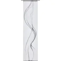 Novel Flächenvorhang Fumaso, Grau, Weiß, Textil, Abstraktes, 60x245 cm, mit Flauschband, Wohntextilien, Gardinen & Vorhänge, Schiebegardinen
