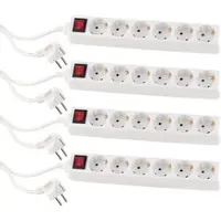 Pearl 4er Pack Schaltbare 6-fach-Steckdosenleiste mit Kinderschutz,