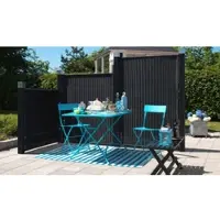 Meingartenversand.de Ployrattan Zaun Madrid - Geflechtzaun aus Polyrattan in schwarz - handgeflochtener Rattanzaun im Maß 115 x 140 cm - Polyrattan-Zaun für Garten