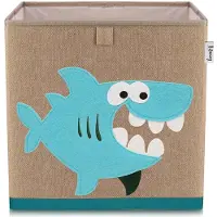 Lifeney Aufbewahrungsbox "Hai" in Hellbraun/ Hellblau - (B)33 x (H)33 x (T)33 cm | Gr.: onesize