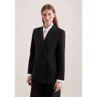 Seidensticker Jackenblazer , Damen, Gr. 42, schwarz, 52% Polyester, 43% Schurwolle, 5% Elastan, unifarben, Blazer Jackenblazer