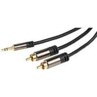 Auviso Premium-Stereo-Kabel 3,5-mm- auf 2 Cinch-Stecker, 10 m, vergoldet