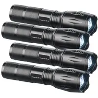 KryoLights 4er-Set 2in1-LED-Taschenlampen und Powerbanks, 260 lm, 10 W, 1.200 mAh