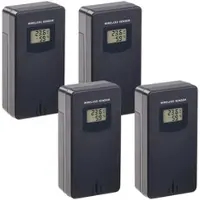 INFACTORY 4er-Set Funk-Außensensor, LCD-Display, für WLAN-Funk-Wetterstation FWS
