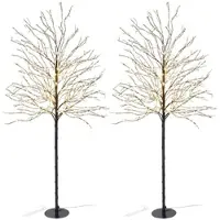 Lunartec 2er-Set LED-Deko-Bäume mit 900 LED-Knospen, 150 cm, IP44
