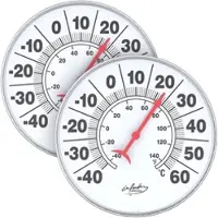INFACTORY 2er-Set Bimetall-Thermometer für innen & außen, Temperatur in °C & °F