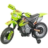 Playtastic Kinder-Elektromotorrad mit Stützrädern, Licht- & Sound-Effekte, 3 km/h