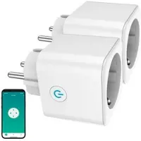 Luminea Home Control 2er-Set WLAN-Steckdose, Matter-zertifiziert, Energiekostenmesser, 16 A