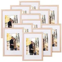 Your Design 12er-Set Bilderrahmen aus Holz, bruchsicheres Acrylglas, A4, Eiche