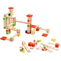Playtastic Kugelbahn-Bausatz aus Holz, 50-teilig