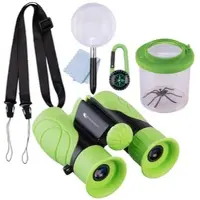 Playtastic Fernglas 8x21 für Kinder 3-10 Jahre, m. großem 4in1-Naturentdecker-Set