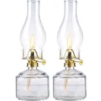 Lunartec 2er-Set Petroleum-Sturmlaternen, abnehmbarer Dochteinsteller, 28 cm
